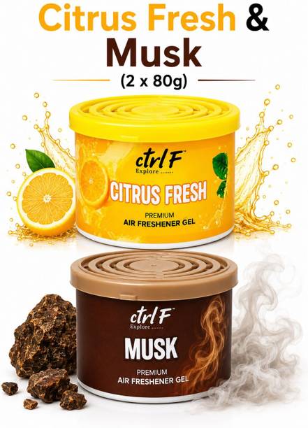 ctrl F Lemon, Musk Car Freshener Diffuser Citrus Fresh & Musk Long-Lasting Diffuser Gel Air Freshener Perfume
