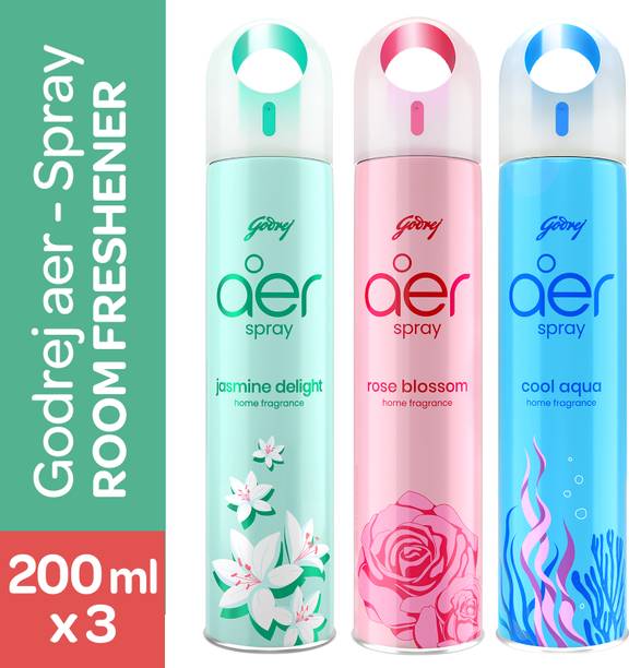 Godrej Aer Jasmine, Rose, Cool Aqua Spray Air Freshener