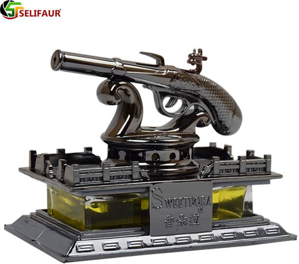 Selifaur Gun Designed Metal Body Car Dashboard Perfume Decent Fragrance Aroma Car Freshener Diffuser Gun Car Dashboard Air Freshener