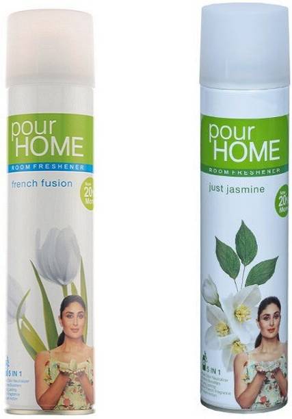 POUR HOME just jasmine, french fusion Car Freshener Spray French Fusion & Just Jasmine 2x270ml Room Freshener