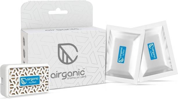 Airganic Aroma Car AC Vent - Icy Blast Starter Kit | Car Freshener Blocks Aroma Car AC Vent - Icy Blast Starter Kit | Refills (1+1) pcs - 26gm