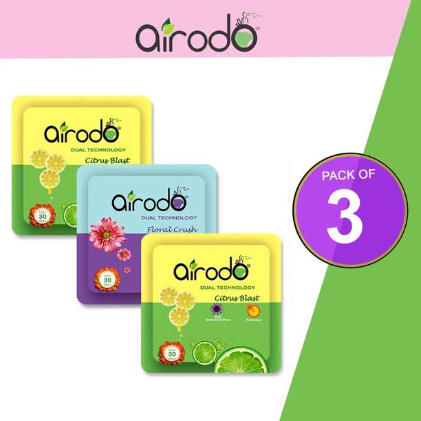 AIRODO Power Pocket Gel, Citrus Blast-Floral Crush Air Freshener for Home, Bathroom Blocks Air Freshener Power Pocket Gel | Skin Friendly Assorted Mix Scents