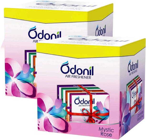 Odonil Assorted Blocks Bathroom Air Freshners | Blocks Mixed Fragrances | 192g (48gx4) | Pack of 2