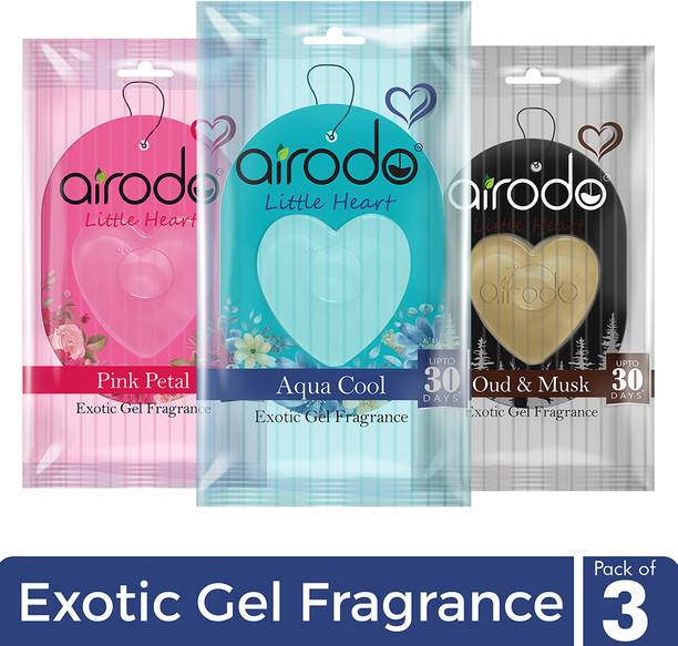 AIRODO Little Heart Aqua Cool, Pink Petel, Oud & Musk Car Hanging Perfume Air Freshener Car Freshener Diffuser Little Heart Aqua Cool, Pink Petel, Oud & Musk Car Hanging Perfume Air Freshener