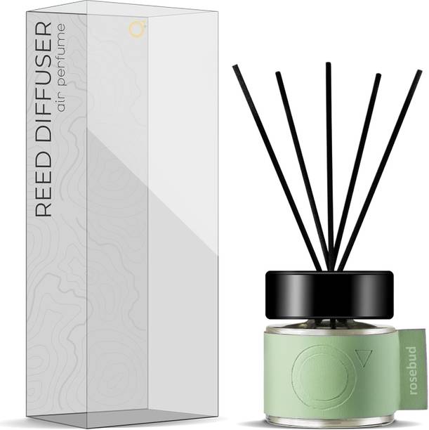 MANGO STYLE Rose Diffuser Set Rose Reed Diffuser Set - 100 ml with 5 Reed Sticks | Long-Lasting Natural Fragrance Oil | Home Aromatherapy Air Freshener for Bedroom, Bathroom, Office & Living Room | Ideal for Gifting