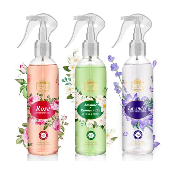 NEXT ROSE, Jasmine & Rajnigandha, Floral Air Freshener Car Freshener Spray English leather rose ,Rajanigandha & floral