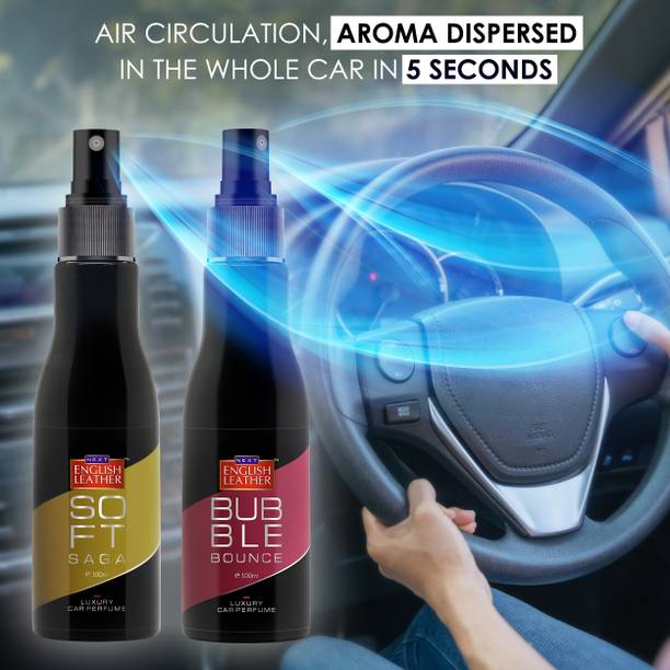 NEXT English Leather Bubble Bounce and Soft Saga Combo, Your Drive Redefined Car Freshener Spray