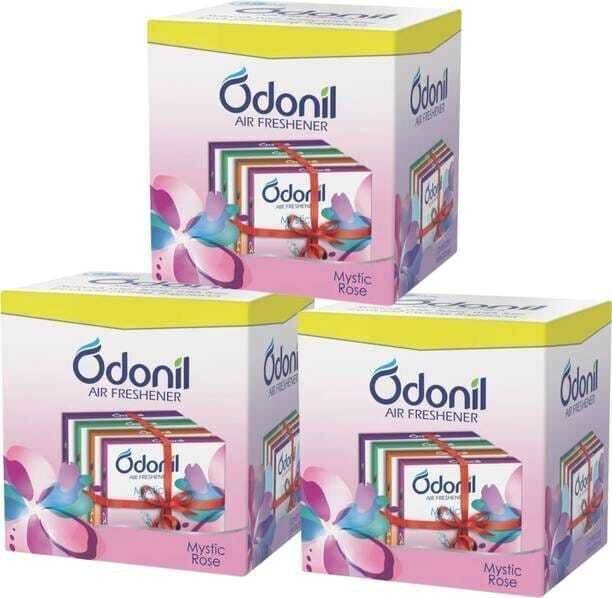 Odonil LEVENDER, JESMINE, MYSTIC ROSE , ORCHID DEW, Long Lasting Odour (12 x 72 g), Mixed Blocks mixesd fragrance of rose, jasmine, dew, lavender 3 box
