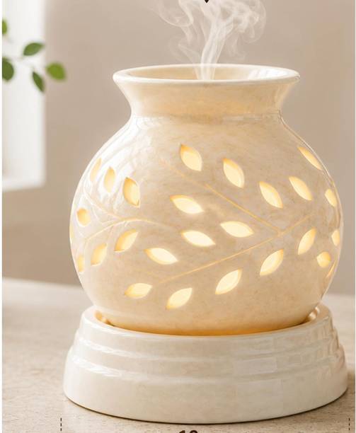 PRAMODAM Electric Aroma Oil Burner Diffuser Set Electric Ceramic Aroma Oil Burner for Home Office Bedroom Pooja Room | Gifting