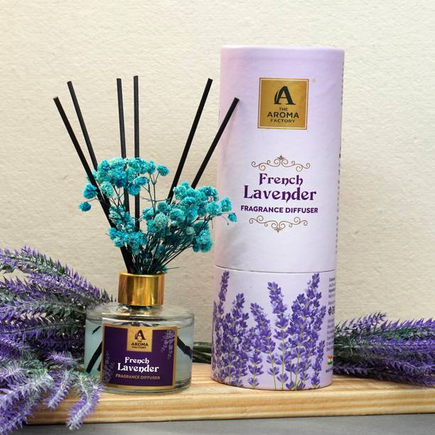 The Aroma Factory French Lavender Diffuser Set Happy Womens Day Greeting Card &Reed DiffuserSet,French Lavender (1 Box + 1 Card)