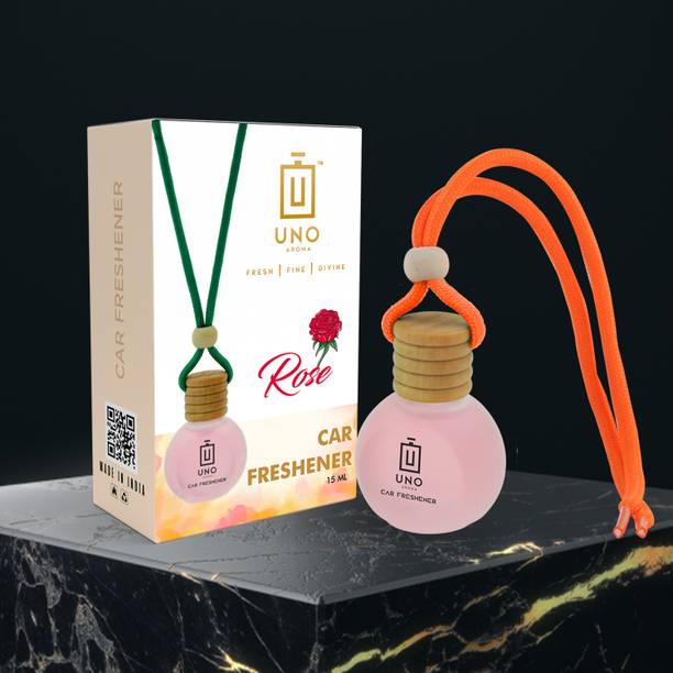 UNO AROMA Rose Flower Fragnance Car Freshener Diffuser Car Freshener Hanging/Car Perfumes Accessories Long Lasting Good Smell Fragrance