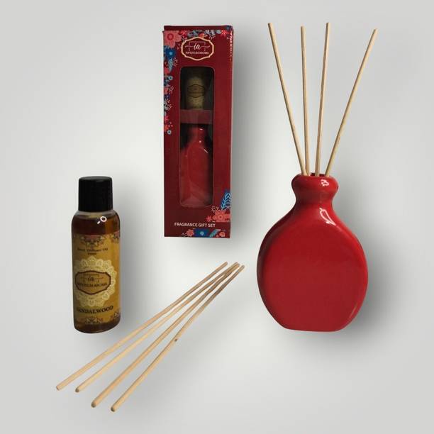 IMPERIUM AROMA Reed Diffuser Set with 50 ml Sandalwood Fragrance Oil & 8 Natural Rattan Sticks| Diffuser For Home Fragrance, Living Room, Bedroom, Office & Gifting