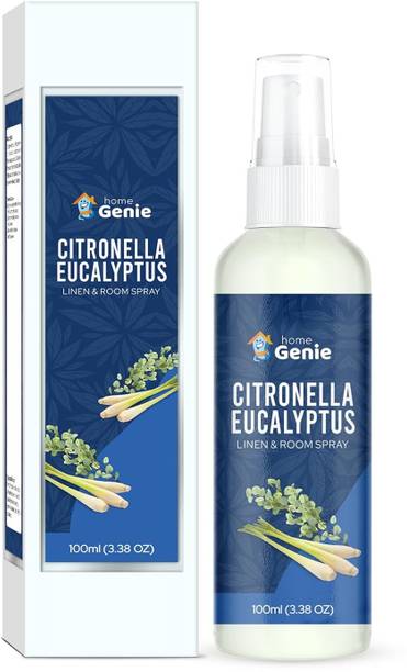 HomeGenie Citronella Eucalyptus Spray Citronella Eucalyptus Linen And Room Spray Air Freshener | Long Lasting Aromatic Scent | Made With Essential Oils