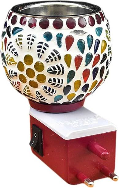 RDHinc Camphor Diffuser Ceramic Kapoor Dani & Night Lamp, Electric Aroma Camphor Diffuser, Home Fragrance, Incense Holder for Home Decor, Essential Oil Burner & Night Lamp, Air Purifier, Room Freshner