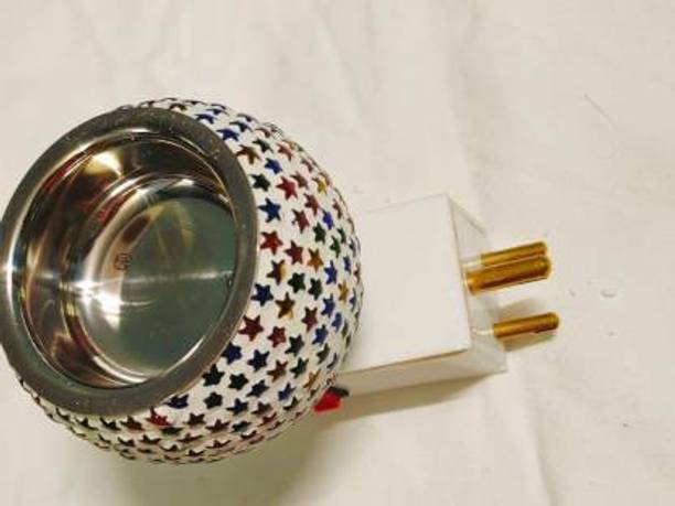 PeepalComm Electric Kapoor Dani Lamp with Switch to Toggle Between Burner and Lamp With_B 1 Aroma Oil, Diffuser Electric Kapoor Dani Oil Burner Lamp with Switch to Toggle Between Burner and Lamp With 1 High Scented Oil Of 10 Ml ( Color Pattern Design may Assorted Shipped As Per Availablity) D