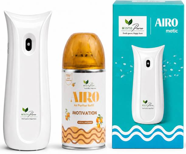mistopure Motivation Automatic Spray AIRO MATIC Air Freshener Kit (Machine + 1 Refill) - Automatic Room Freshener with Adjustable Spray Timer | Motivation | Upto 2200 Sprays | Lasts up to 60 days