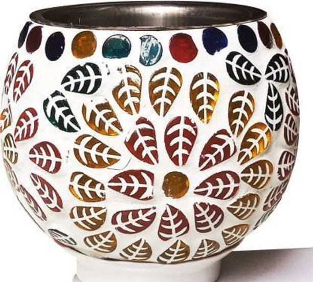 PeepalComm Electric Kapoor Dani Lamp with Switch to Toggle Between Burner and Lamp With_J 1 Aroma Oil, Diffuser Electrical Glass Essential Oil Camphor Diffuser with On Off Switch to Toggle Between Burner and Lamp With 1 10 ml Scented oil Free ( Color Pattern Design may Assorted Shipped As Per Availablity ) S