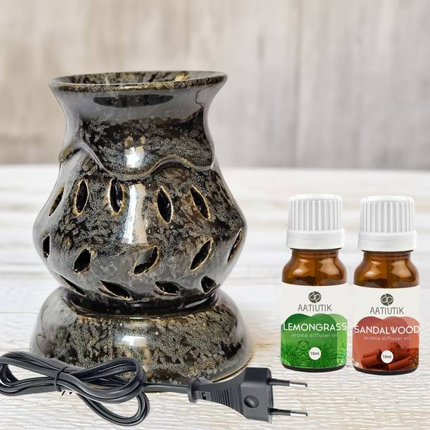 Aatiutik Lemongrass & Sandalwood Home Fragrance Oil Burner, Electric Air Freshener Aroma Diffuser Aroma Ceramic Electric Diffuser