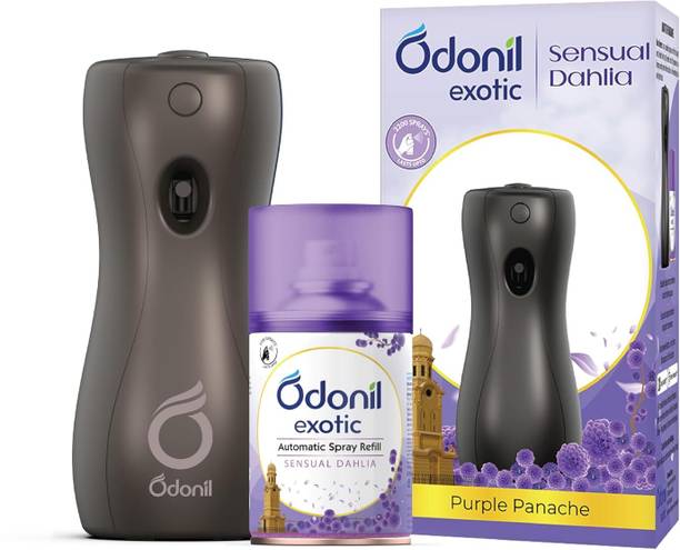 Odonil Ocean Breeze, Sensual Dahlia, Floral Bliss Automatic Spray Exotic Automatic Spray 225ml | Machine + 1 Refill | Sensual Dahlia | 2200 Sprays