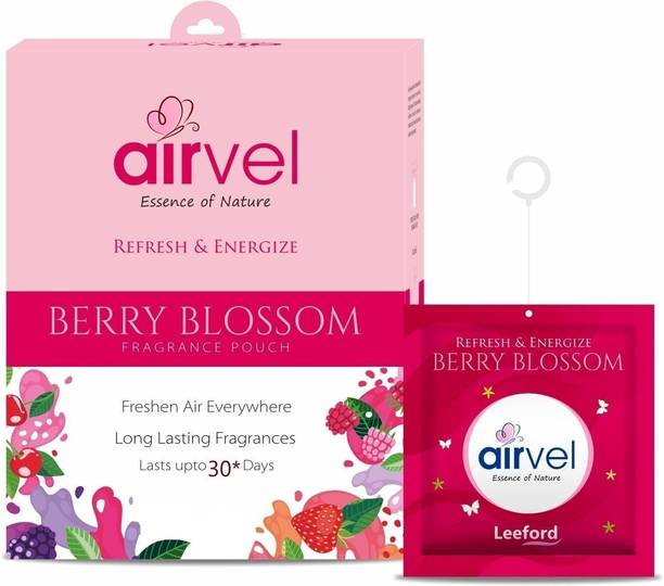 Airvel Berry Blossom Car Freshener Blocks Berry Blossom Pouch | 30 Days of Freshness | Naturally Refreshing Aroma
