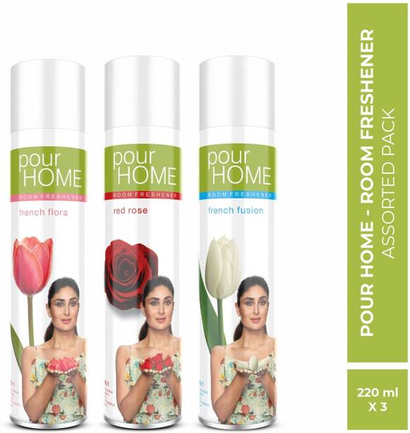 POUR HOME French Flora, Red Rose & French Fusion Spray French Flora, Red Rose & French Fusion Room Freshener Combo