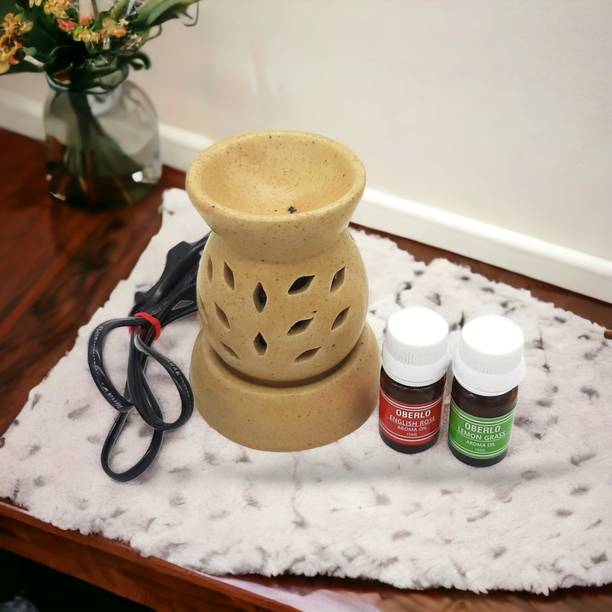 oberlo rose,leomgrass Diffuser Set Rose,Lemongrass,Scented ceramic Electric Diffuser for useLiving Room, Washroom, Bedroom, Office, with 20ml oil