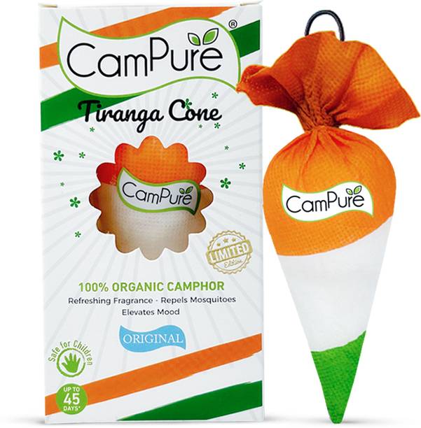 CamPure Tiranga Cone (Original Camphor) Pack Of 1 - 100% Organic | Air Freshener | Potpourri Tiranga Cone (Original Camphor) Pack Of 1 - 100% Organic | Air Freshener |