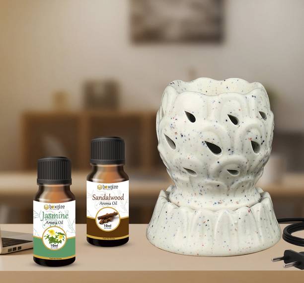 Boxglee multi fragrance Aroma Oil Electric Aroma Leaf Diffuser with Sandalwood & Jasmine Aroma Oil (10ml Each)| Home Fragrance Oil Diffuser.