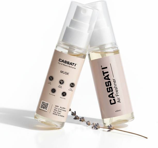 Cassati Musk Spray Air Freshener Musk 50ml | Long Lasting Room & Car Freshener Spray | Odor Eliminator for Home, Bathroom, Bedroom & Office