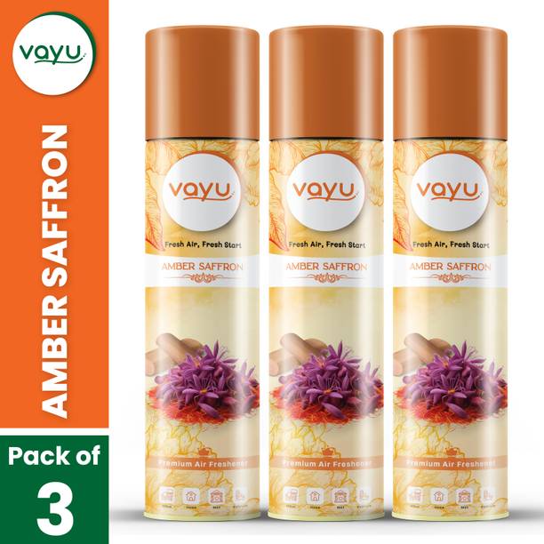 Vayu Air Freshener Room Spray Amber Saffron Flavor (Pack of 3) Spray Air Freshener Room Spray