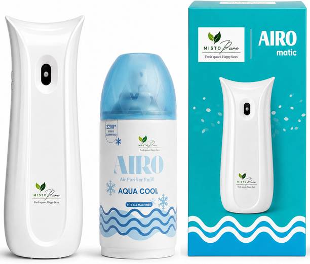mistopure Aqua Cool Automatic Spray AIRO MATIC Air Freshener Kit (Machine + 1 Refill) - Automatic Room Freshener with Adjustable Spray Timer | Aqua Cool | Upto 2200 Sprays | Lasts up to 60 days