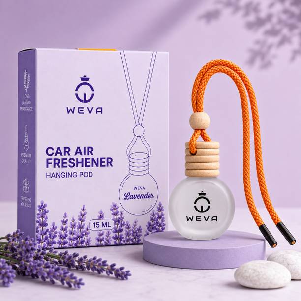 Weva Lavender Diffuser Car Air Freshener Hanging Pod | Premium Liquid Car Perfume | Fresh Lavender Fragrance for Car Interior