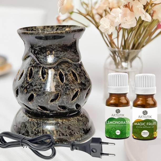 Aatiutik Lemongrass & Magic Frout Home Fragrance Oil Burner, Electric Air Freshener Aroma Diffuser Aroma Ceramic Electric Diffuser