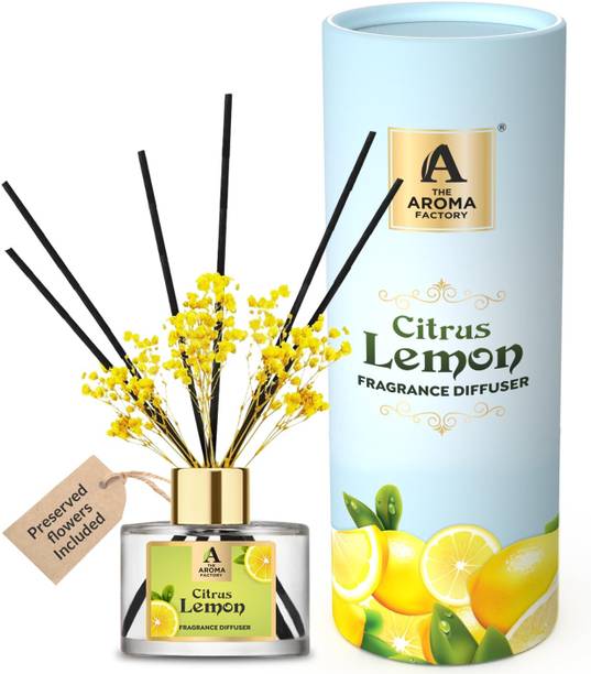 The Aroma Factory Citrus Lemon Diffuser Set Reed Diffuser Set (Citrus Lemon, 100ml Pack of 1)