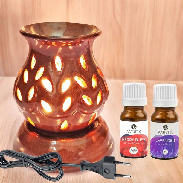 Aatiutik Berry Bliss & Lavender Home Fragrance Oil Burner, Electric Air Freshener Aroma Diffuser Ceramic Aroma Diffuser Oil Burner