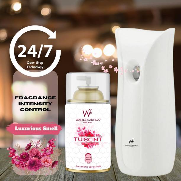Wattle Castillo Automatic Air Freshener Kit (Machine +Tuiscint Refill - 265ml) 3000+ Sprays Automatic Spray, Refill WC-Machine01+Tuiscint
