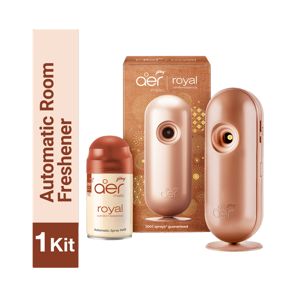 Godrej Aer Matic Room Freshener - Royal Vanilla Essence Automatic Spray Matic Combi