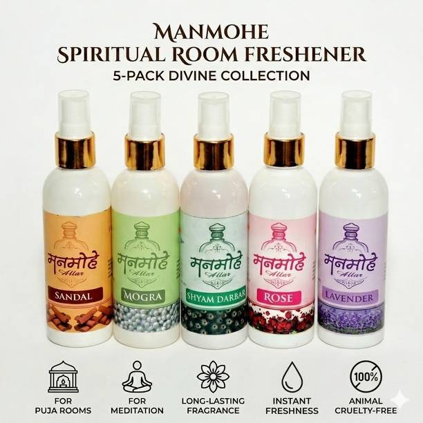 Man Mohe SANDAL, MOGRA, SHYAM DARBAR, ROSE, LAVENDER Spray MANMOHE ROOM FRESHNER
