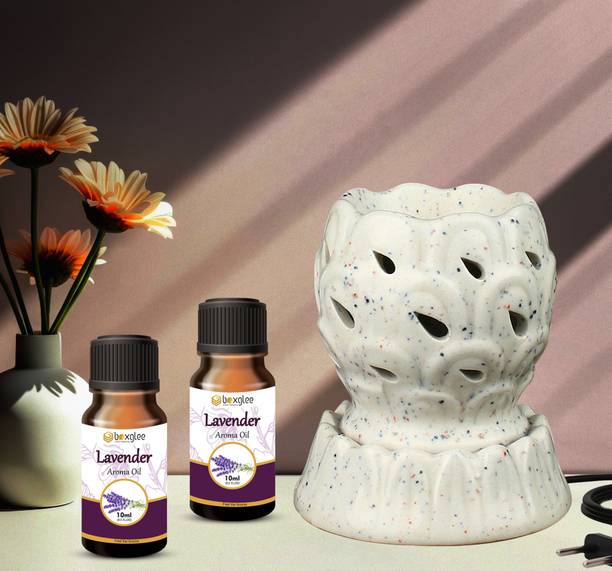 Boxglee multi fragrance Aroma Oil Electric Aroma Leaf Diffuser with 2 Lavender Aroma Oil (10ml Each)| Home Fragrance Oil Diffuser.