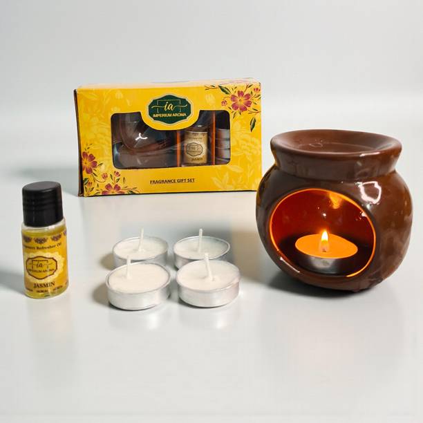 IMPERIUM AROMA Jasmine Diffuser AROMA Jasmine Diffuser Tealights, Refresher Oil, Floral Relaxing Scent for Bedroom, Living Room and Office