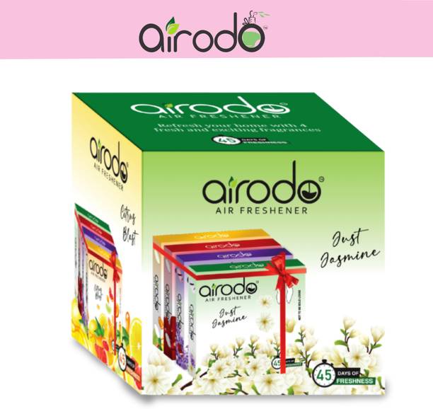 AIRODO Magic Rose, Citrus Blosy, Just Jasmine, Lovely Lavender Blocks Air Freshener Blocks For Bathroom And Toilet |Lasts Up To 45 Days|24H Protection-50gm