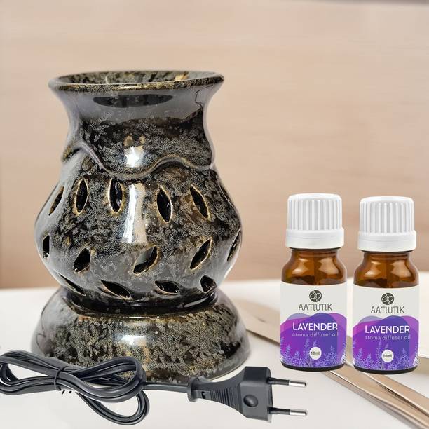 Aatiutik Lavender Home Fragrance Oil Burner, Electric Air Freshener Aroma Diffuser Set, Aroma Oil Aroma Ceramic Electric Diffuser