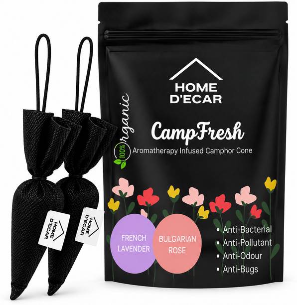 HOME D'ECAR Rose-Lavender Cone 100% Organic Camphor Cone