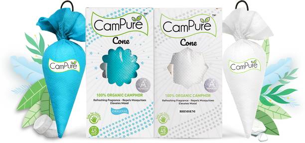CamPure Caphor Original & Bhimseni Air Freshener Potpourri Cone Original & Bhimseni - Pack of 2