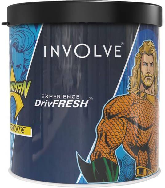 Involve Your Senses Aquaman Fiber Tin Can with OFFICIAL DC MERCHANDISE Car Freshener Blocks - WBC04 | Freshen Up Your Car with Aquatic Fragrance | Car Perfume