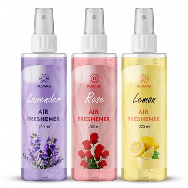 FUVARA LAVENDER, ROSE, LEMON Spray LAVENDER ROSE LEMON AIR FRESHENER SPRAY 200ML PACK 3