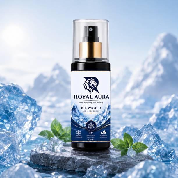 Royal Aura Premium Ice Fragrance Spray Ice World Air Freshener Spray | Premium Long Lasting Room Freshener Spray | Bathroom, Bedroom, Living Room, Office & Car Air Freshener | Refreshing Ice Fragrance