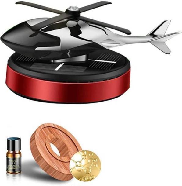 AIRSKY Car Air Freshener Perfume Solar Power, Car Dashboard Helicopter, Aqua Fragrance Red Diffuser