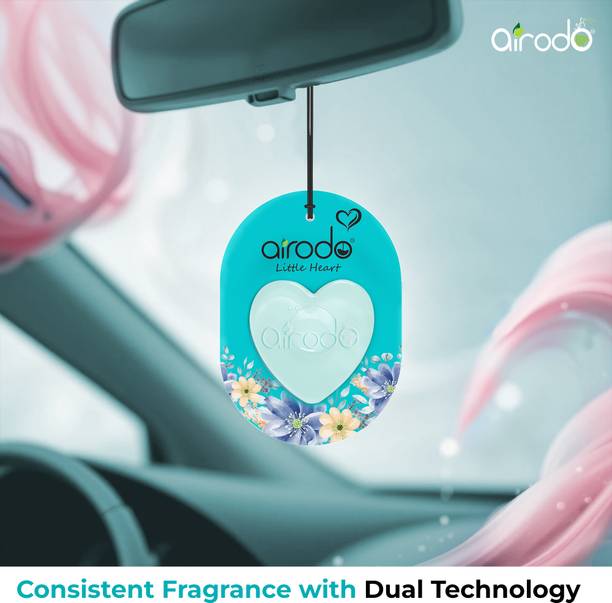AIRODO Aqua Cool Car Freshener Diffuser Little Heart Car Hanging Air Freshener | Lasts 30 Days | Car Accessories 7.5 ml Each