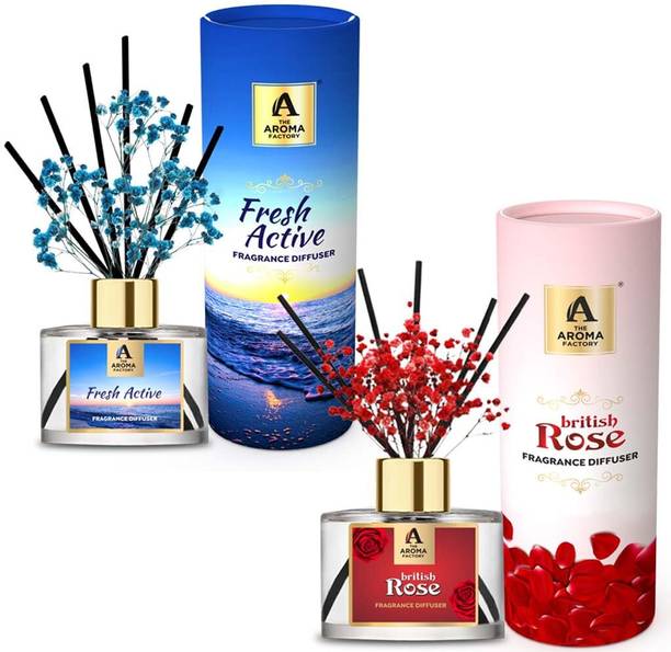 The Aroma Factory (Fresh Active & Rose, 2 Box) Diffuser Set (Fresh Active & Rose, 2 Box)